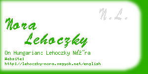 nora lehoczky business card